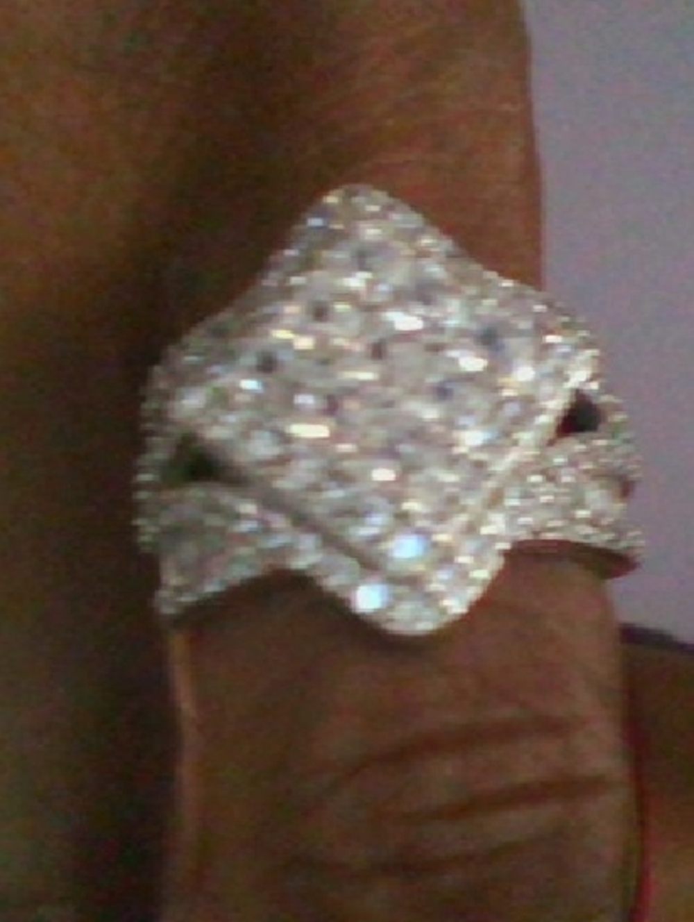 Sparkling Pave Silver-Tone Statement Ring - Women Jewelry